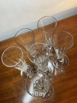 6 Coupes Ou Flûtes À Champagne Cristal Taillé, Modèle Caton, Baccarat St Louis