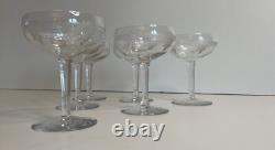 6 Coupes à champagne en Cristal gravé Année 50/60 Saint Louis