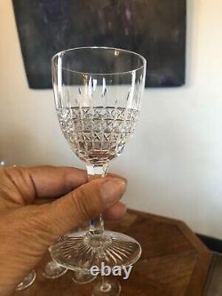 6 ÉLÉGANTS VERRES A VIN EN CRISTAL DE SAINT LOUIS, modèle ROLAND (H 13,3 cm)