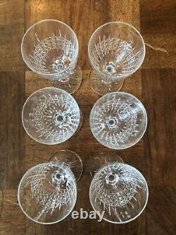 6 ÉLÉGANTS VERRES A VIN EN CRISTAL DE SAINT LOUIS, modèle ROLAND (H 13,3 cm)