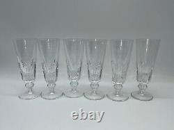 6 Flutes a champagne en cristal de Saint Louis signées modèle Jersey 16,8 cm