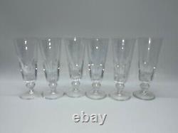 6 Flutes a champagne en cristal de Saint Louis signées modèle Jersey 16,8 cm