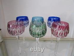 6 Roemers cristal overlay saint louis (6 roemer crystal rhine glasses)