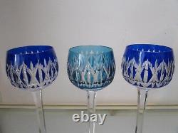 6 Roemers cristal overlay saint louis (6 roemer crystal rhine glasses)