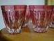 6 Verres A Aperitif Cristal Tailler Doubler Colorer Rouge Ht 6 Cm Style St Louis