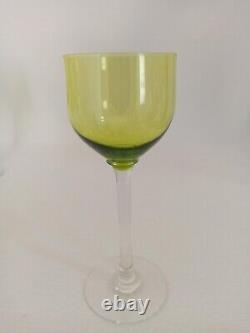6 VERRES À VIN DU RHIN EN CRISTAL DE BACCARAT OU SAINT LOUIS Couleur Vert