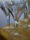 6 Verres A Vin Rouge Cristal Taille Cotes Plates Style Saint Louis Ht 15,2 Cm