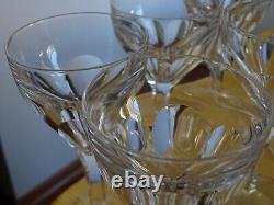 6 VERRES A VIN ROUGE CRISTAL TAILLE COTES PLATES STYLE SAINT LOUIS ht 15,2 cm