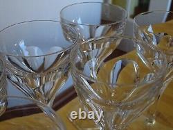 6 VERRES A VIN ROUGE CRISTAL TAILLE COTES PLATES STYLE SAINT LOUIS ht 15,2 cm
