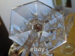 6 VERRES A VIN ROUGE CRISTAL TAILLE COTES PLATES STYLE SAINT LOUIS ht 15,2 cm