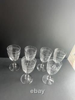 6 Verre A Eau En Cristal Gravé Saint Louis Modèle Cleo Baccarat