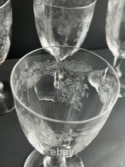 6 Verre A Eau En Cristal Gravé Saint Louis Modèle Cleo Baccarat