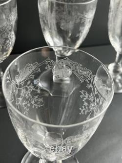 6 Verre A Eau En Cristal Gravé Saint Louis Modèle Cleo Baccarat