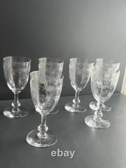 6 Verre A Eau En Cristal Gravé Saint Louis Modèle Cleo Baccarat