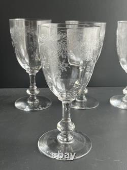 6 Verre A Eau En Cristal Gravé Saint Louis Modèle Cleo Baccarat