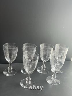 6 Verre A Eau En Cristal Gravé Saint Louis Modèle Cleo Baccarat