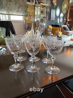 6 Verres A Eau. Cristal De Saint Louis Modèle Millet