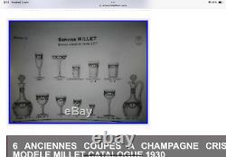 6 Verres A Eau. Cristal De Saint Louis Modèle Millet