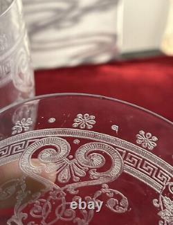 6 Verres A Eau En Cristal Gravé Baccarat Ou St Louis