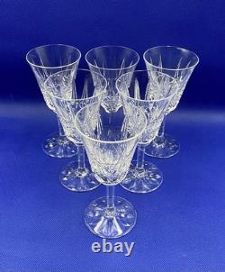 6 Verres À Vin Blanc Cristal De Saint-Louis Modèle Tarn Signés Bel État