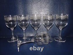 6 Verres A Vin Rouge Blanc Cristal Grave Acide De Roses St Louis Baccarat H. 12.2