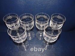 6 Verres A Vin Rouge Blanc Cristal Grave Acide De Roses St Louis Baccarat H. 12.2