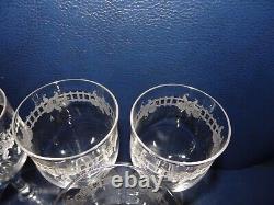 6 Verres A Vin Rouge Blanc Cristal Grave Acide De Roses St Louis Baccarat H. 12.2