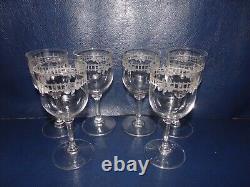 6 Verres A Vin Rouge Blanc Cristal Grave Acide De Roses St Louis Baccarat H. 12.2