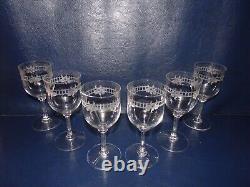 6 Verres A Vin Rouge Blanc Cristal Grave Acide De Roses St Louis Baccarat H. 12.2