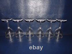 6 Verres A Vin Rouge Blanc Cristal Grave Acide De Roses St Louis Baccarat H. 12.2