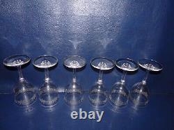 6 Verres A Vin Rouge Blanc Cristal Grave Acide De Roses St Louis Baccarat H. 12.2