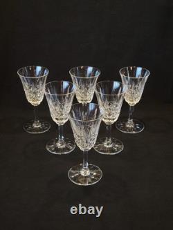 6 Verres À Vin Rouge St Saint Louis Modèle Tarn En Cristal Taillé Signé 16 Cm