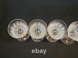 6 Verres À Vin Rouge St Saint Louis Modèle Tarn En Cristal Taillé Signé 16 Cm