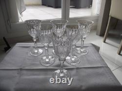6 Verres En Cristal Saint Louis. Style Tommy