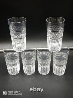 6 Verres Gobelets en Cristal de SAINT-LOUIS modèle TRIANON, H 11 cm, signé