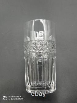 6 Verres Gobelets en Cristal de SAINT-LOUIS modèle TRIANON, H 11 cm, signé