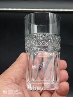 6 Verres Gobelets en Cristal de SAINT-LOUIS modèle TRIANON, H 11 cm, signé