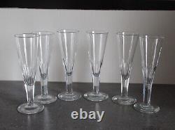 6 anciennes flûtes champagne cristal Saint Louis Baccarat