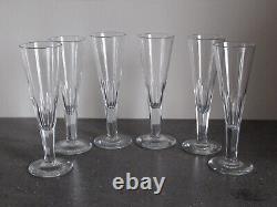 6 anciennes flûtes champagne cristal Saint Louis Baccarat