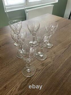 6 anciens verres à eau en cristal de Saint Louis modèle Motta art déco
