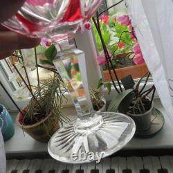 6 coupe a champagne de couleur rouge en cristal de saint louis modèle beaufort