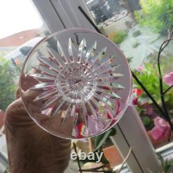 6 coupe a champagne de couleur rouge en cristal de saint louis modèle beaufort