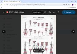 6 coupe a champagne de couleur rouge en cristal de saint louis modèle beaufort