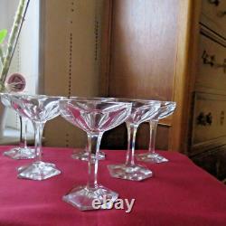 6 coupes a champagne en cristal de saint louis modèle joseph