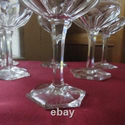 6 coupes a champagne en cristal de saint louis modèle joseph