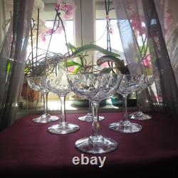 6 coupes a champagne en cristal saint louis modèle Vic