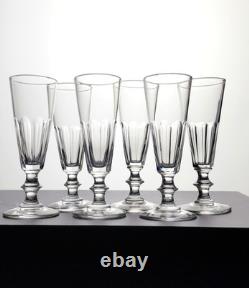 6 flutes à Champagne en cristal de BACCARAT SAINT LOUIS modèle Caton
