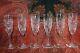 6 Flûtes à Champagne En Cristal De Saint Louis, Modèle Chantilly, H 18.8 Cm