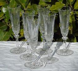 6 flûtes à champagne en cristal de Saint Louis modèle Tommy (prix pour 6 verres)