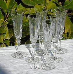 6 flûtes à champagne en cristal de Saint Louis modèle Tommy (prix pour 6 verres)